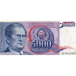 Jugoslawien - PICK 93 a - 5.000 DINARA - 01/05/1985