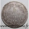 FRANCE - KM 745 - 5 FRANCS 1831 A - Paris - TYPE LOUIS PHILIPPE I - Edge in relief