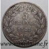 FRANCE - KM 749 - 5 FRANCS 1845 W - Lille - LOUIS PHILIPPE 1st