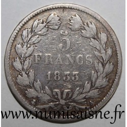 FRANCE - KM 749 - 5 FRANCS 1833 A - Paris - LOUIS PHILIPPE 1