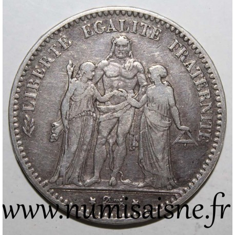 FRANCE - KM 820 - 5 FRANCS 1875 K - Bordeaux - TYPE HERCULE