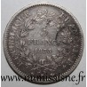 FRANCE - KM 820 - 5 FRANCS 1875 K - Bordeaux - TYPE HERCULE