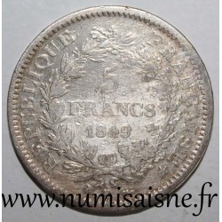 FRANCE - KM 756 - 5 FRANCS 1849 K - Bordeaux - TYPE HERCULE