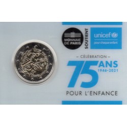 FRANCE - 2 EURO 2021 - 75 ANS DE L'UNICEF