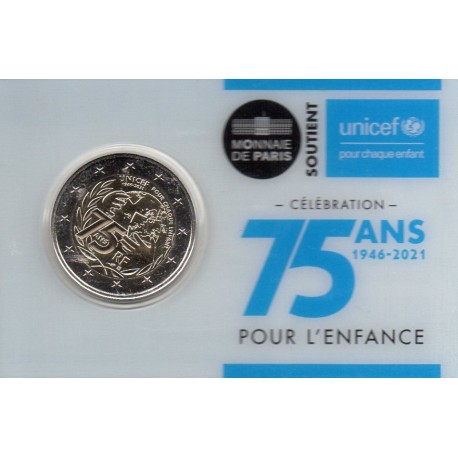 FRANCE - 2 EURO 2021 - 75 ANS DE L'UNICEF