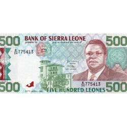 SIERRA LEONE - PICK 19 - 500 LEONES - 27/04/1991