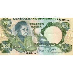 NIGERIA - PICK 26 e - 20 NAIRA - NON DATE (1984)