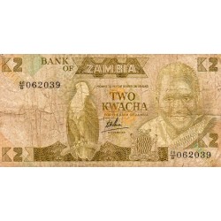 ZAMBIA - PICK 24 c - 2 KWACHA - 1980-1988