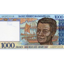 MADAGASCAR - PICK 76 a - 1000 FRANCS (200 Ariary) - NO DATE (1994)