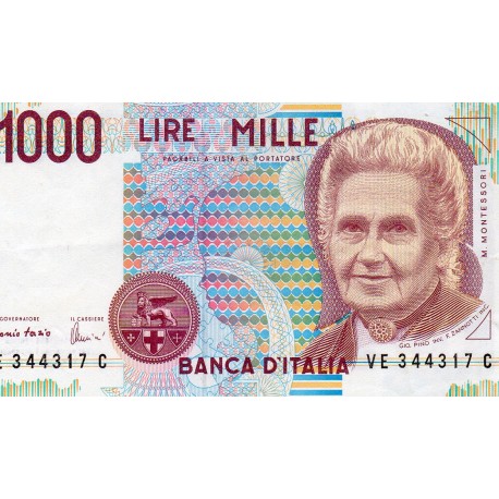 ITALIE - PICK 114 c - 1 000 LIRE - 03/10/1990