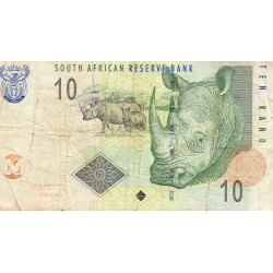 SÜDAFRIKA - PICK 123 a  - 10 RAND - ND 1993 - RHINOCEROS