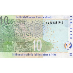 SOUTH AFRICA - PICK 128 a  - 10 RAND - 2005 - RHINOCEROS