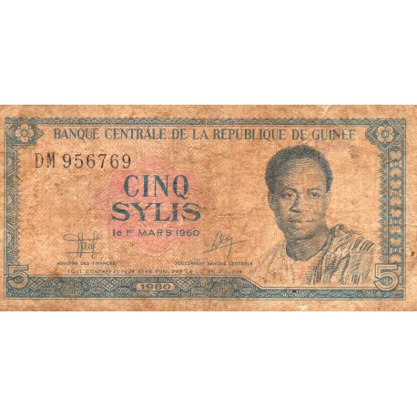 GUINEA - PICK 22 a - 5 SYLIS - 1980