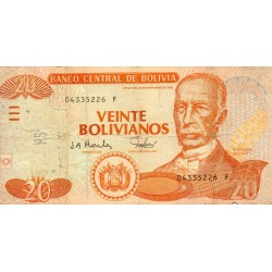 BOLIVIEN - PICK 224 - 20 BOLIVIANOS - L.1986 (2001)