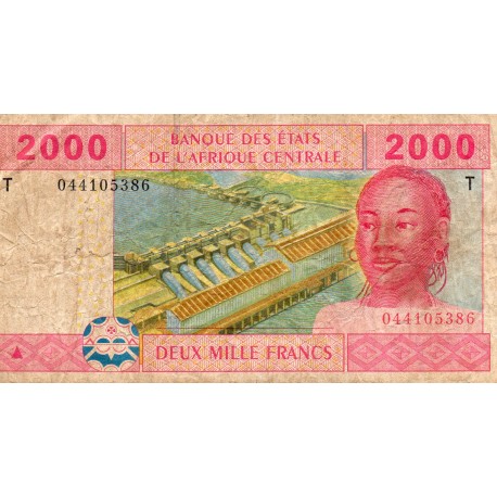 CENTRAL AFRICA STATES - CONGO - PICK 108 T a - 2000 FRANCS 2002