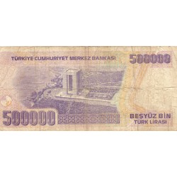 TURKEY - PICK 212 - 500 000 LIRA - L 1970 (1998) - PREFIXE L