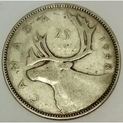 CANADA - KM 44 - 25 CENTS 1948 - GEORGES V - CARIBOU