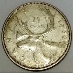 CANADA - KM 52 - 25 CENTS 1962 - ELISABETH II - CARIBOU