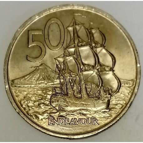 NEW ZEALAND - KM 37 - 50 CENTS 1967 - THE ENDEAVOUR BOAT - CAPTAIN COOK