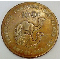 AFARS ET ISSAS - DJIBOUTI - KM 19 - 100 FRANCS 1970 - DROMADAIRES