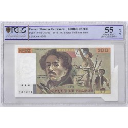 FAY 69/1d - 100 FRANCS DELACROIX 1978 - FAUTE - ERROR NOTE - TTB - AU55 - P.154b