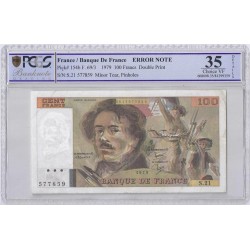 FAY 69/03 - 100 FRANCS DELACROIX 1979 - FAUTE - ERROR NOTE - TB - VF35 - P.154b