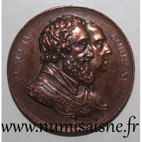 MEDAL - LOUIS XVIII - RESTORATION OF THE STATUE OF HENRI IV - By  Gayrard