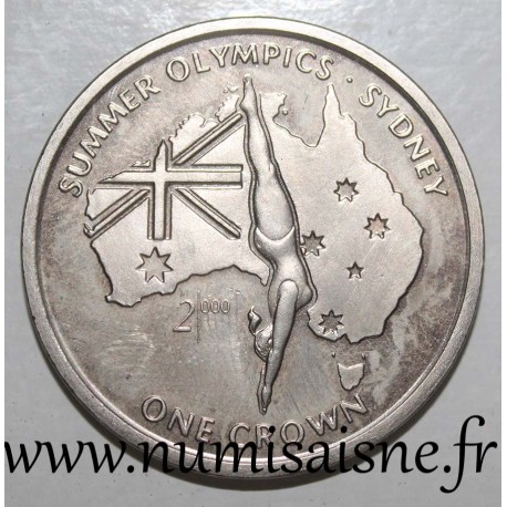 ISLE OF MAN - KM 924 - 1 CROWN 1999 - OLYMPIC GAMES - SYDNEY - Diver