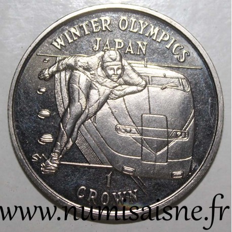 GIBRALTAR - KM 636 - 1 CROWN 1998 - OLYMPIC GAMES - JAPAN - Speed ice skating