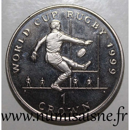 ISLE OF MAN - KM 938 - 1 CROWN 1999 - RUGBY WORLD CUP