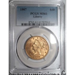 UNITED STATES - KM 102 - 10 DOLLARS 1907 - LIBERTY - CORONET HEAD - With Motto - PCGS MS 61
