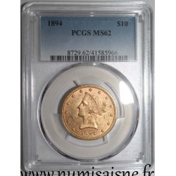 UNITED STATES - KM 102 - 10 DOLLARS 1894 - LIBERTY - CORONET HEAD - With Motto - PCGS MS 62