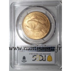 ÉTATS UNIS - KM 127 - 20 DOLLARS 1908 -  SAINT GAUDENS - DOUBLE EAGLE - Sans devise - PCGS Nettoyée