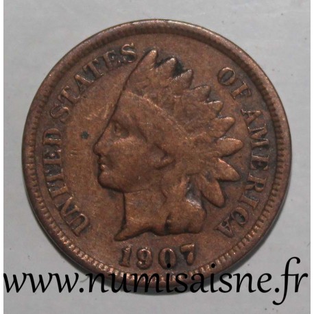 UNITED STATES - KM 90a - 1 CENT 1907 - INDIAN HEAD