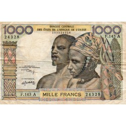ÉTATS DE L'AFRIQUE DE L'OUEST - CÔTE D'IVOIRE - PICK 103 A k  - 1.000 FRANCS