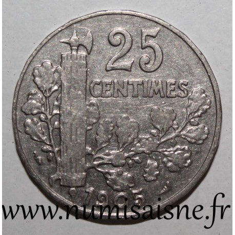 FRANCE - KM 856 - 25 CENTIMES 1905 - 2nd TYPE PATEY