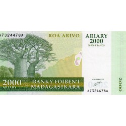 MADAGASCAR - PICK 83 - 2,000 ARIARY - UNDATED (2003)