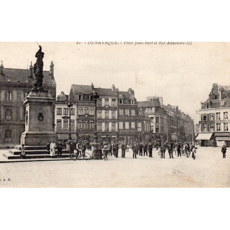 County 59 - LE NORD - DUNKERQUE - PLACE JEAN BART AND RUE ALEXANDRE III