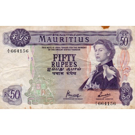 ILE MAURICE - PICK 33 - 50 RUPEES  - (1967)