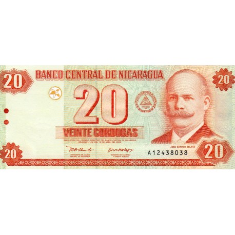 NICARAGUA  - PICK 192 - 20 CORDOBA - 2002