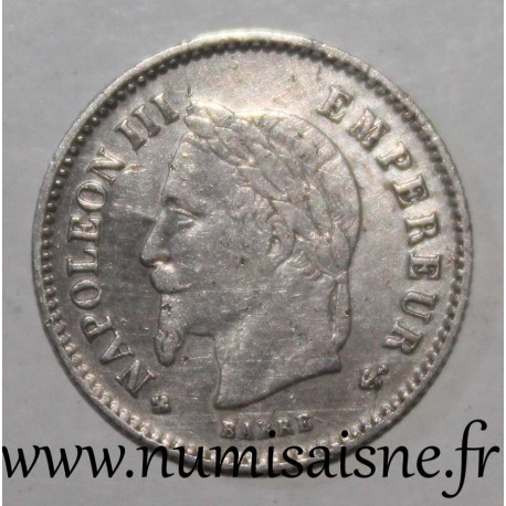 FRANCE - KM 808 - 20 CENTIMES 1867 BB Strasbourg TYPE NAPOLEON III