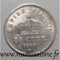 GADOURY 309 - 20 CENTIMES 1867 BB Strasbourg TYPE NAPOLEON III - KM 808