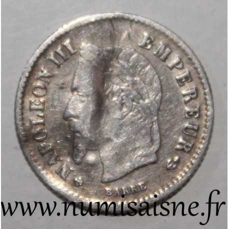 FRANCE - KM 808 - 20 CENTIMES 1867 BB - Strasbourg - TYPE NAPOLÉON III