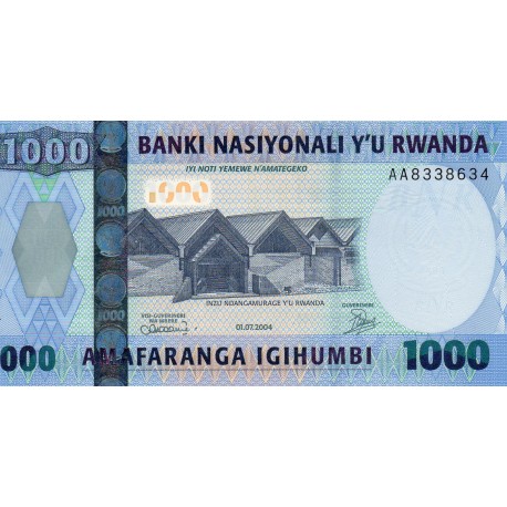 RWANDA - PICK 31 - 1 000 FRANCS - 01/07/2004 - GOLDEN MONKEY