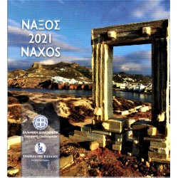 GRECE - COFFRET EURO BRILLANT UNIVERSEL 2021 - NAXOS - 8 PIECES (3.88 euros)