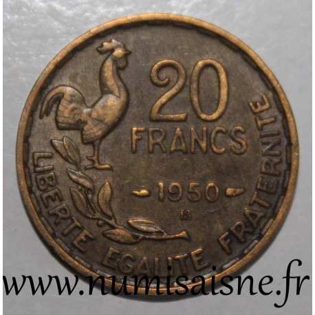 GADOURY 865 - 20 FRANCS 1950 B - TYPE GEORGES GUIRAUD - 3 PLUMES - KM 917.2