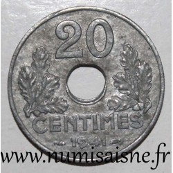 FRANCE - KM 900 - 20 CENTIMES 1941 - TYPE 20