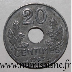 FRANKREICH - KM 900 - 20 CENTIMES 1943 - TYP 20