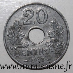 GADOURY 321 - 20 CENTIMES 1943 - TYPE 20 - KM 900