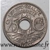 FRANCE - KM 867 - 25 CENTIMES 1922 - TYPE LINDAUER